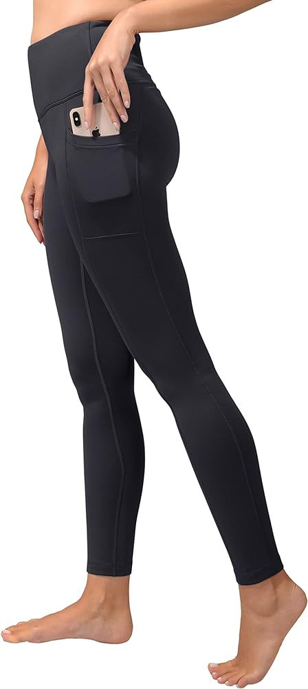 90 Degree By Reflex High Waist Fleece Lined Leggings with Side Pocket - Yoga Pants | Amazon (US)