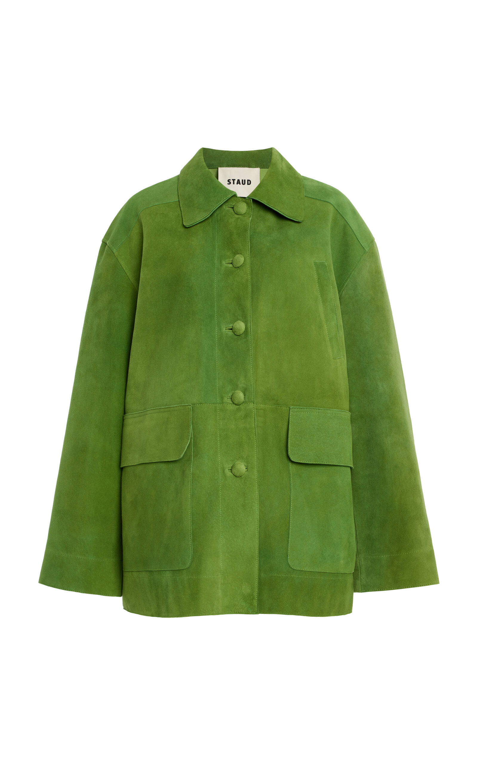 STAUD Roxanne Suede Shirt Jacket - Moda Operandi | Moda Operandi (Global)