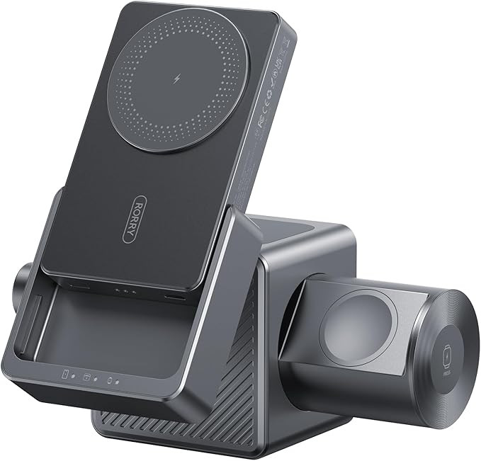 RORRY 3 in 1 Charging Station for Apple, for Magsafe Wireless Charger Stand with 10000mAh Power B... | Amazon (US)