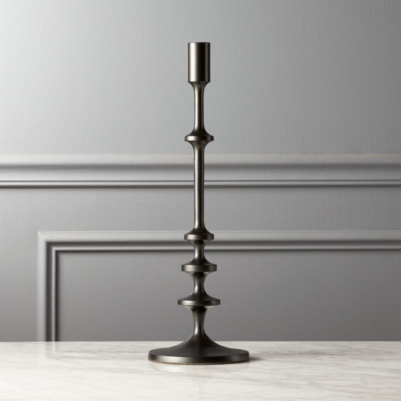 Allis Black Modern Taper Candle Holder Medium + Reviews | CB2 | CB2