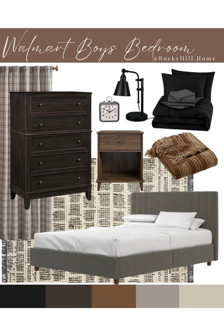 Walmart boys bedroom in a black and brown color palette 

#LTKstyletip #LTKhome #LTKkids