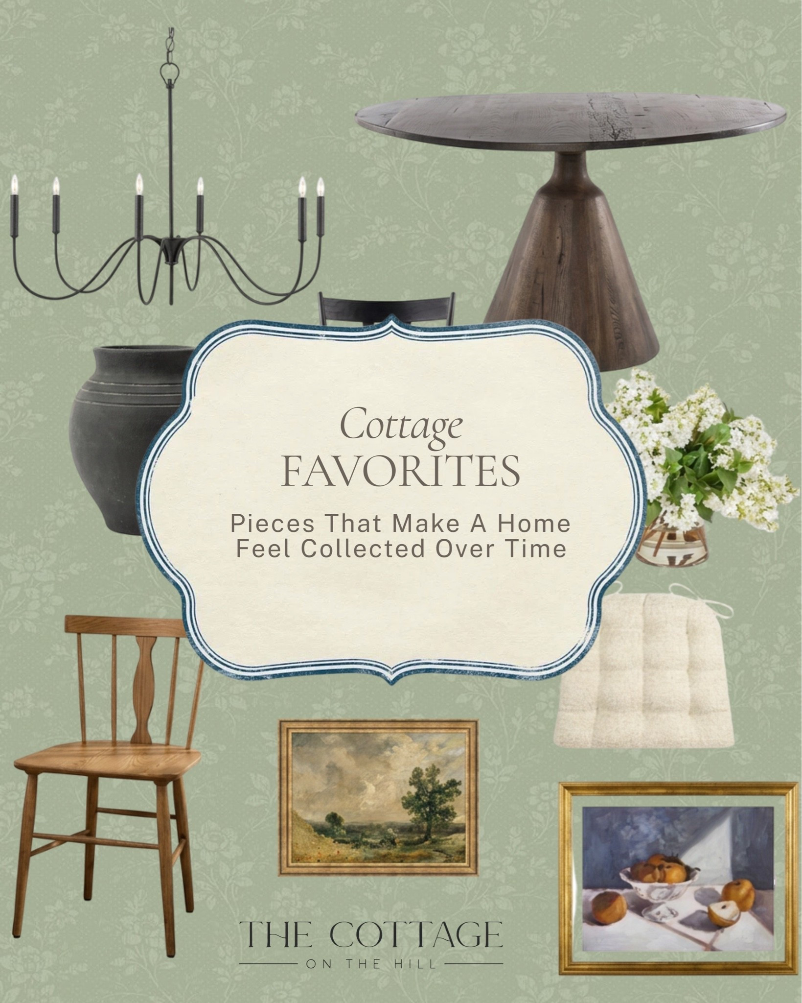 Pieces that look like they've always belonged ✨ 

A sculptural dining table, a classic candle chandelier, a worn garden vase, a simple wood chair, vintage artwork, and those quiet little details that make a home feel collected over time, not decorated all at once.

All linked here 🤍 

#LTKhome