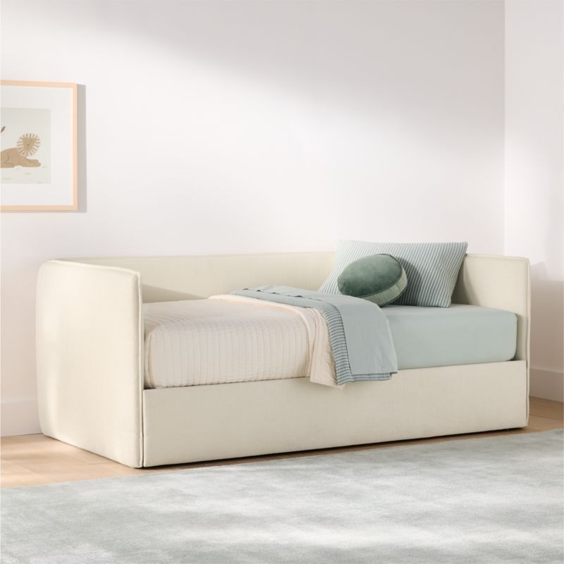 Noa Cream Kids Twin Daybed with Storage and Trundle Bed | Crate & Barrel