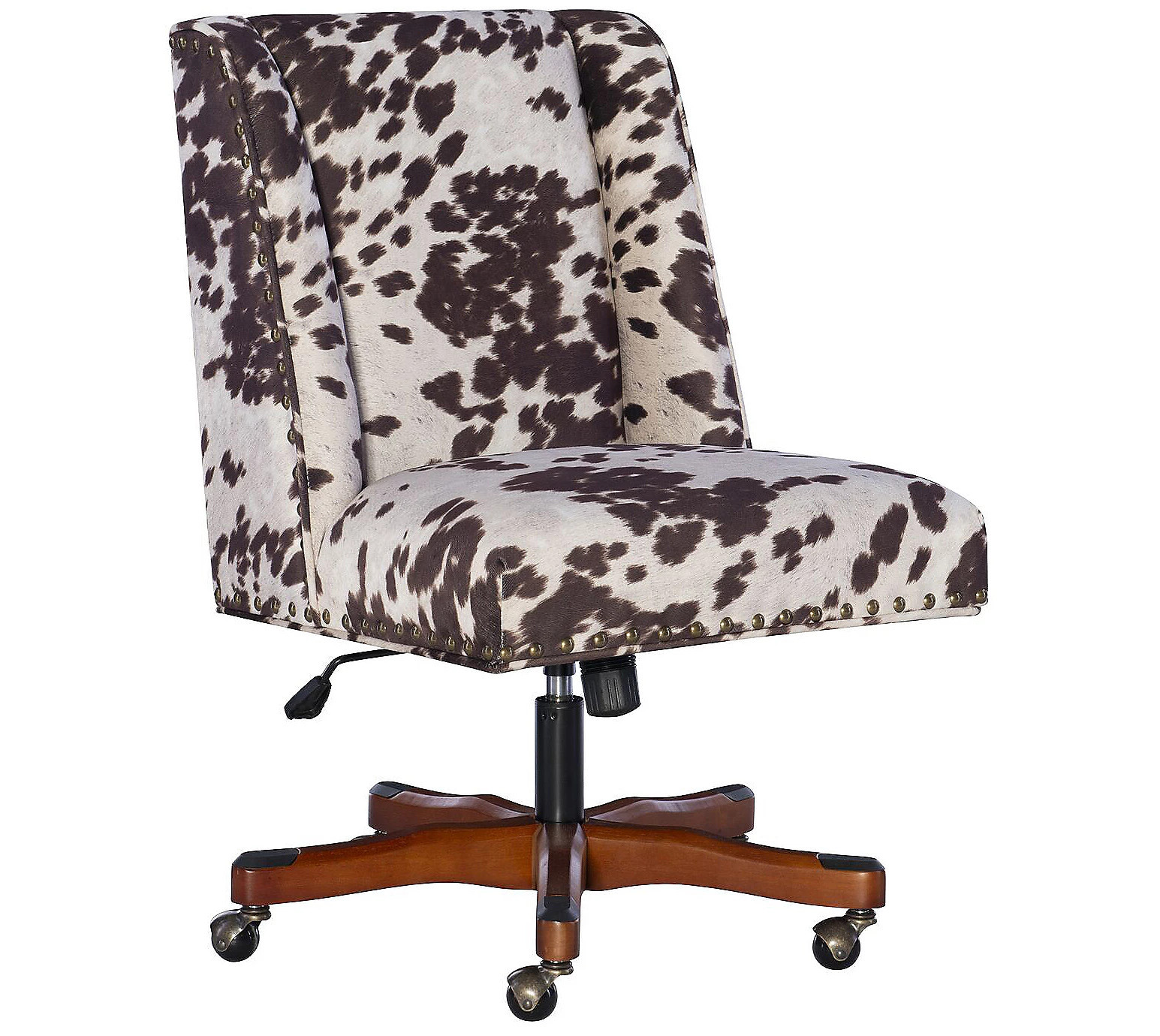 Linon Home Walker Brown Cow Print Office Chair | QVC