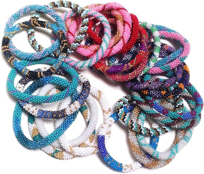 Wholesale - Random Mix of Nepal Glass Beaded Bracelets (Set of 6) | Amazon (US)