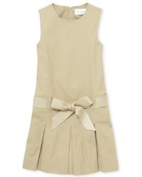 Girls Uniform Sleeveless Ribbon Belted Woven Jumper | The Children's Place  - SANDY | The Children's Place