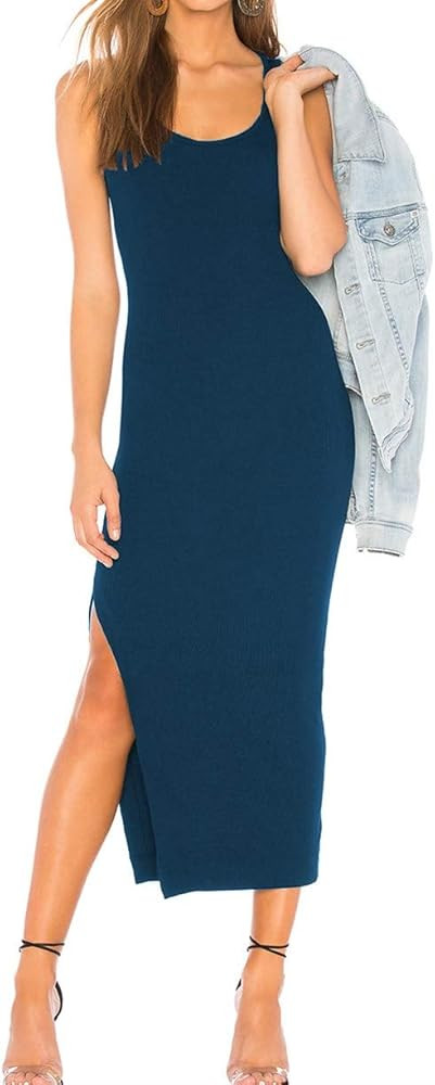 CMZ2005 Women Scoop Neck Sleeveless Dresses Causal Bodycon Tank Dress 71819 | Amazon (US)