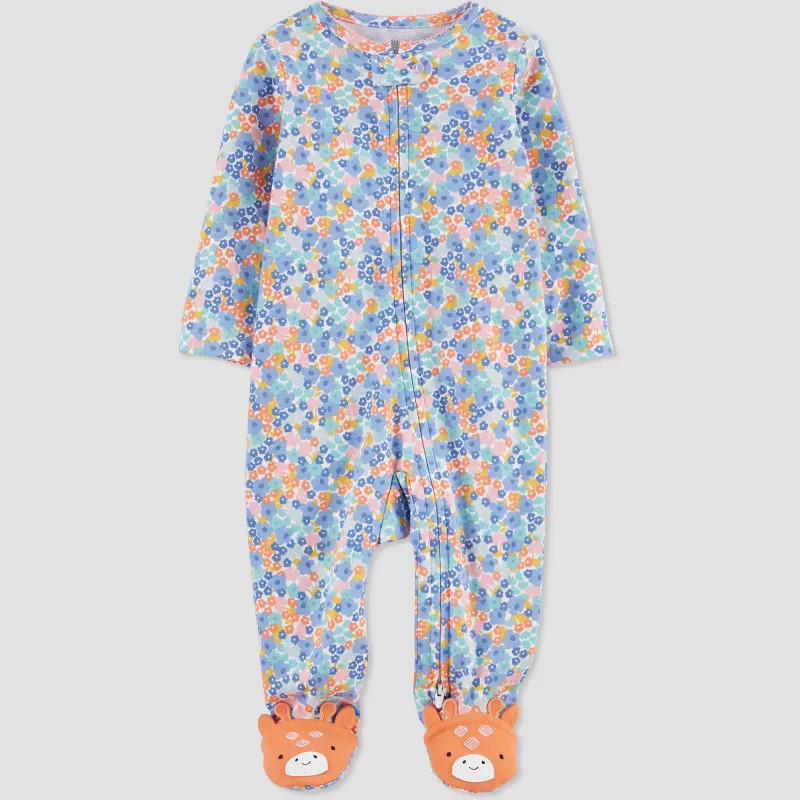 Baby Girls' Giraffe Footed Pajama - Just One You® made by carter's Blue | Target
