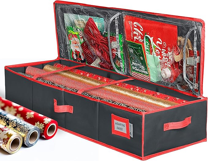 HOLDN’ STORAGE Premium Wrapping Paper Storage Container - Durable 600D Tear-Proof, Fits 27 Roll... | Amazon (US)
