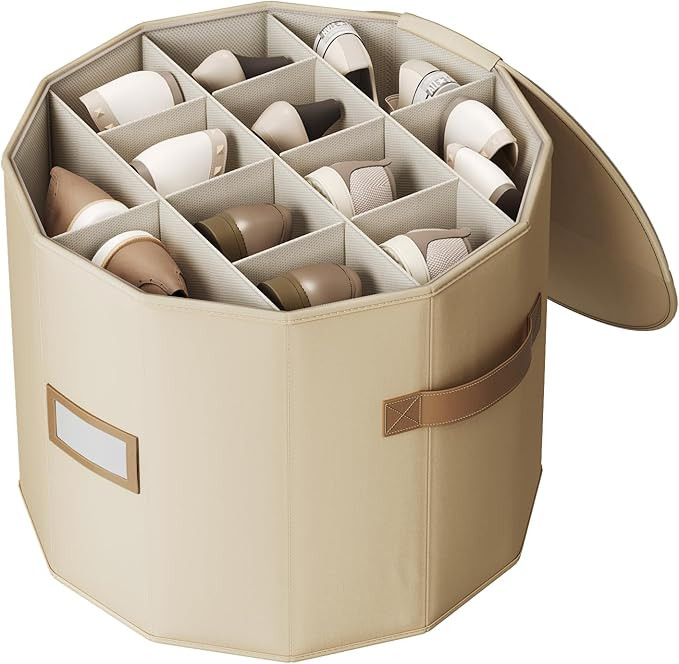 Vailando Shoe Organizer for Closet - Cylindrical Shoe Storage Organizer with Removable Dividers, ... | Amazon (US)