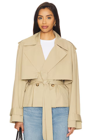 Joe's Jeans Liz Cropped Trench Coat in Camel from Revolve.com | Revolve Clothing (Global)