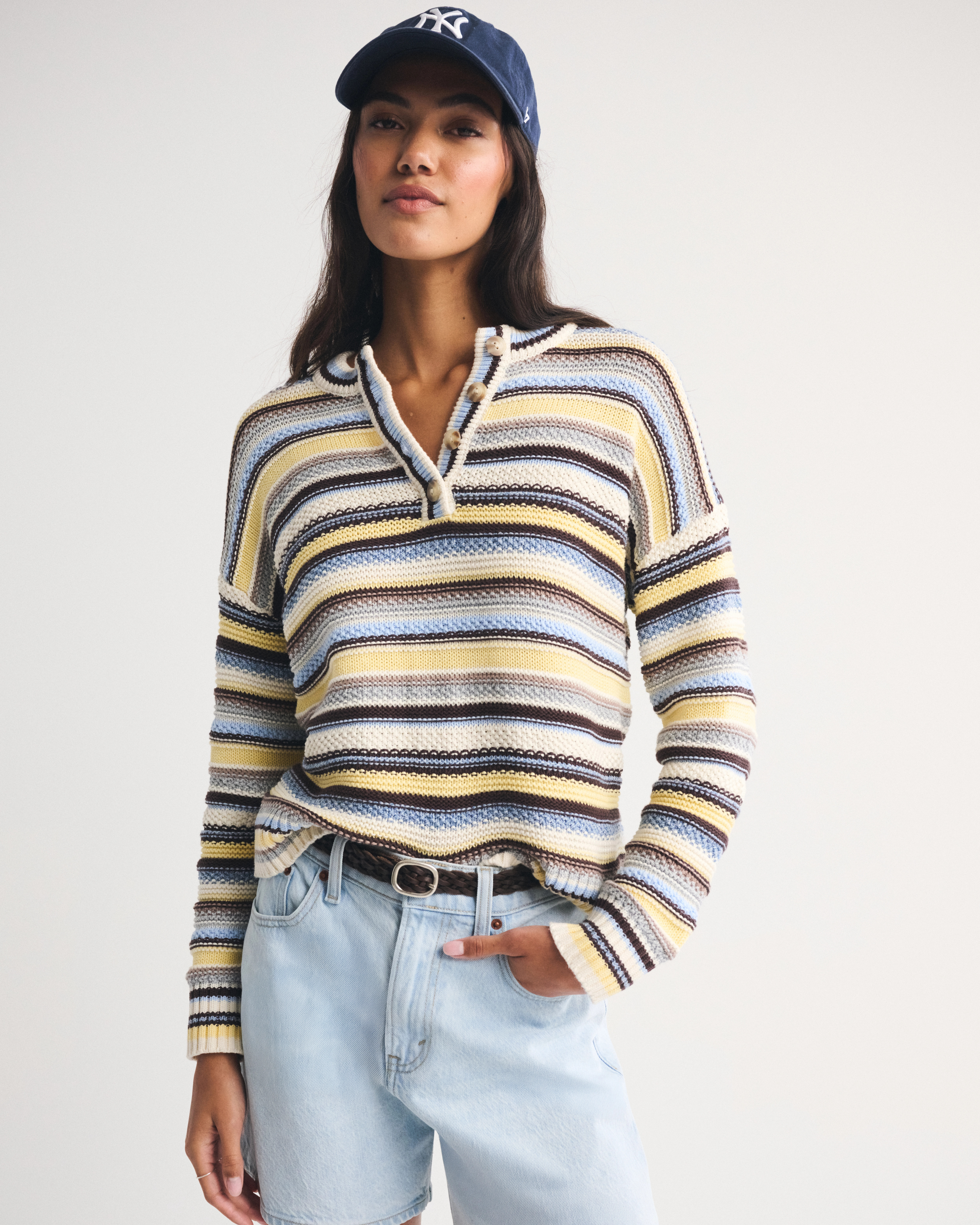 100% Cotton Henley Sweater | Abercrombie & Fitch (US)