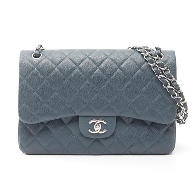 CHANEL Jumbo Matelasse 30 Classic Large W Flap chain Shoulder Bag leather Blue  | eBay.de | eBay DE