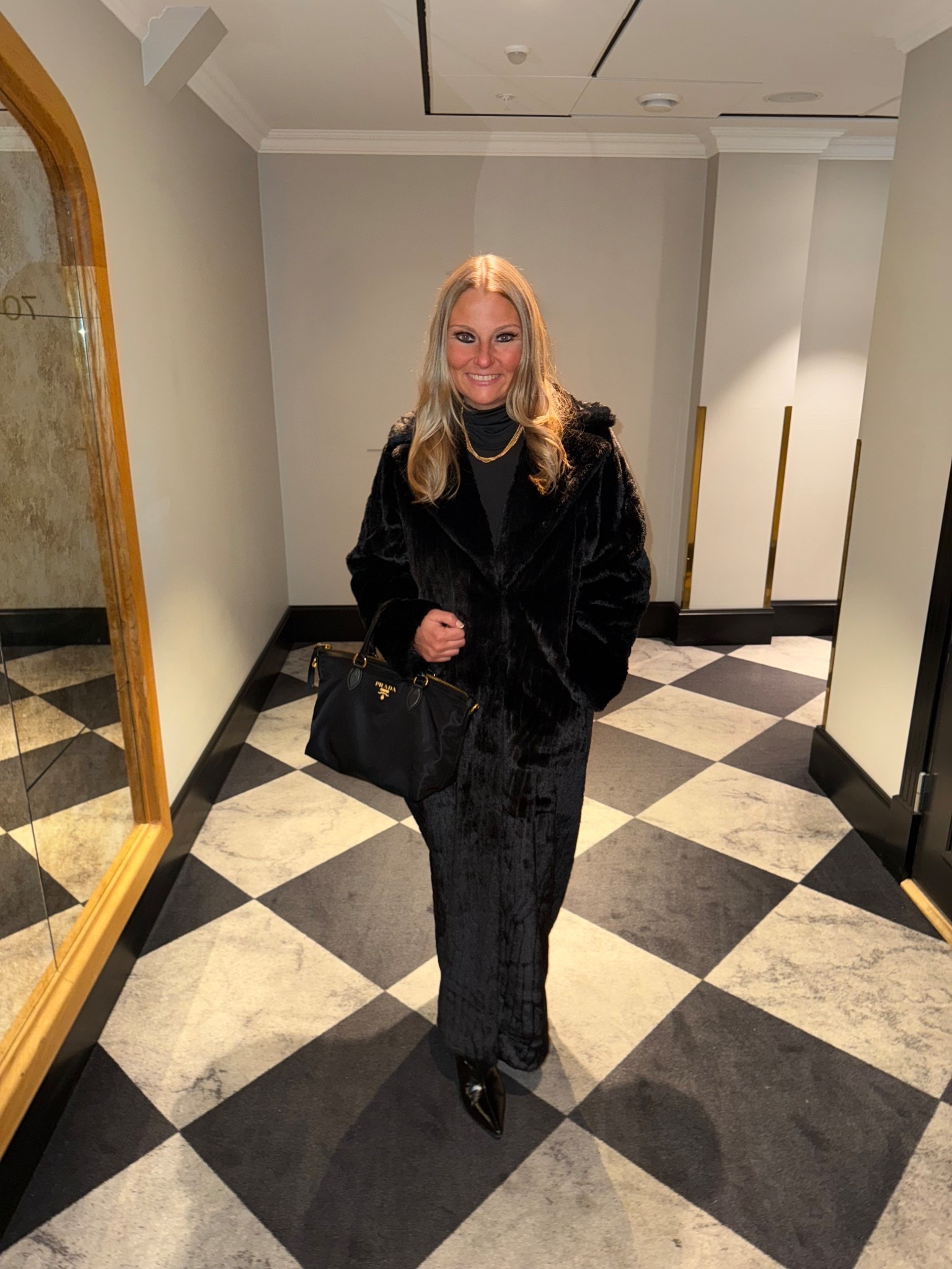 This Express faux fur coat is a dream. I got it on sale for Cyber Week, and it’s worth every cent. I love the maxi length. It runs oversized. I’m wearing an XS. I paired with an Amazon catsuit for a Nordic look for a night out in Oslo. 

#LTKGiftGuide #LTKCyberWeek #LTKHoliday