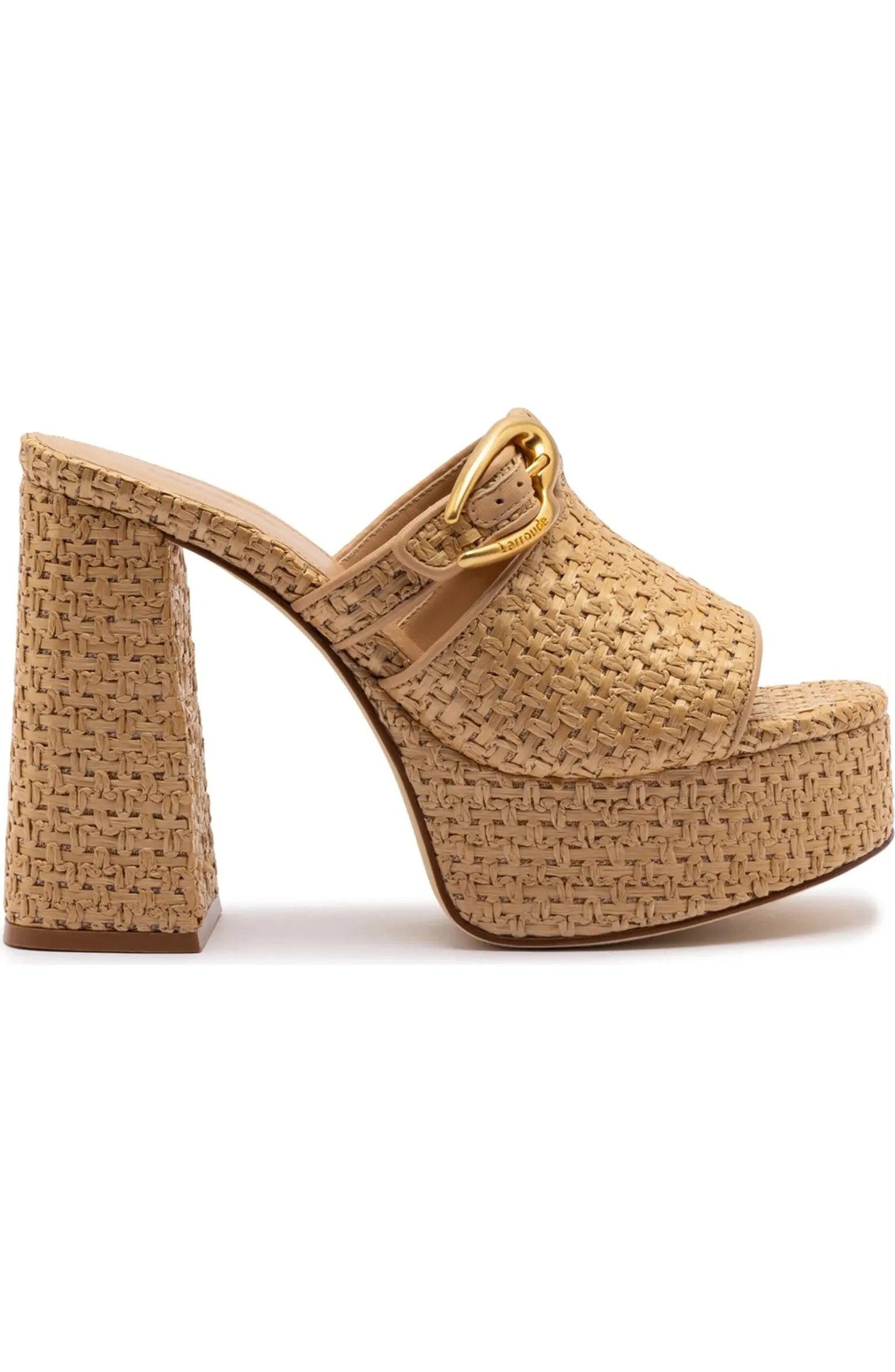 Larroudé Dolly Verona Mule In Natural Raffia | Nordstrom | Nordstrom