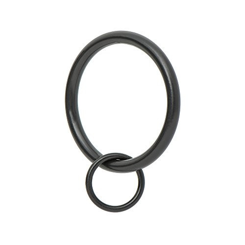 Ivilon Drapery Eyelet Curtain Rings - 1.7" Ring Loop for Hook Pins, Set of 14 - Black | Amazon (US)