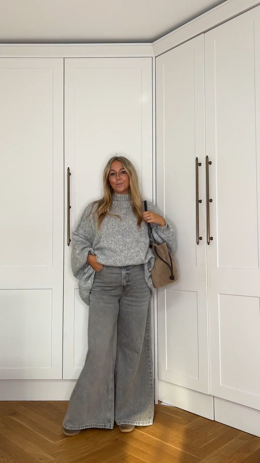 Outfit of the day. Grey wide leg jeans, grey jumper (@pollyannasboutique) adidas trainers 

#LTKautumn #LTKjeans #LTKuk