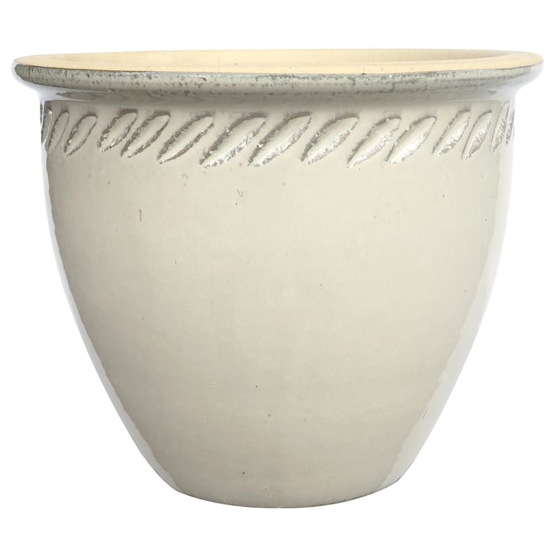 Vegas White Outdoor Planter, Medium | At Home