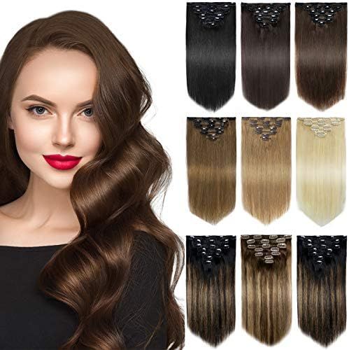 Yamel Remy Clip in Hair Extensions Human Hair 7Pcs 16 Clips Real Human Hair Extensions clip | Amazon (US)