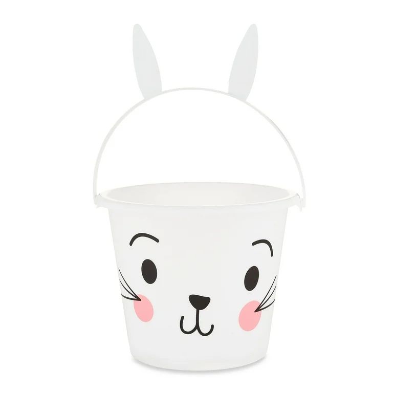 Easter Jumbo 5-Quart Plastic Bucket with Bunny Ears, White, by Way To Celebrate | Walmart (US)