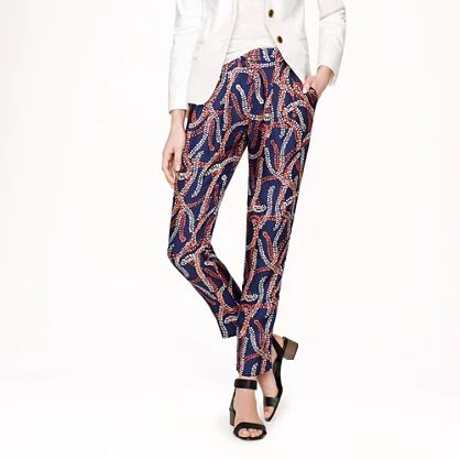 Collection silk trouser in abstract coral print | J.Crew US