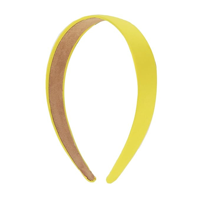 Motique Accessories 1 Inch Satin Headband - Yellow | Amazon (US)
