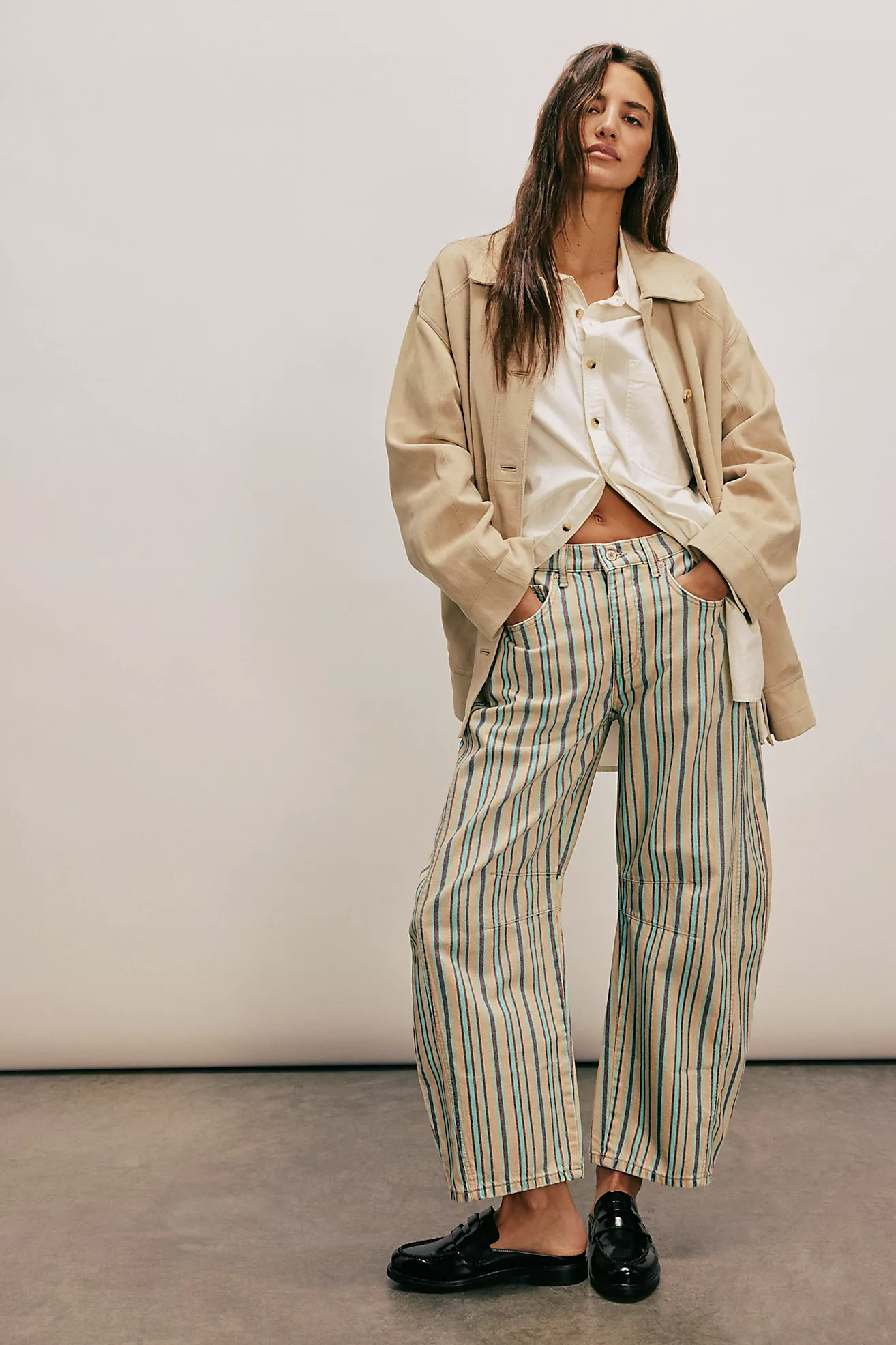 We The Free Good Luck Printed Barrel Jeans | Free People (UK)