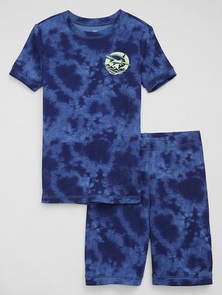 Kids 100% Organic Cotton Shark Tie-Dye PJ Set | Gap Factory
