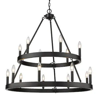 Golden Lighting Alastair 6-Light Matte Black Transitional Chandelier | Lowe's