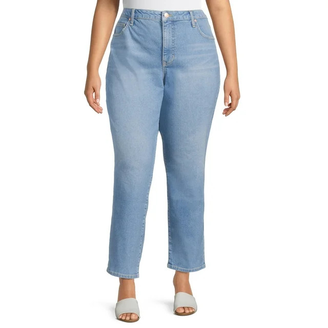 Terra & Sky Women's Plus Size Core Straight Leg Jeans - Walmart.com | Walmart (US)