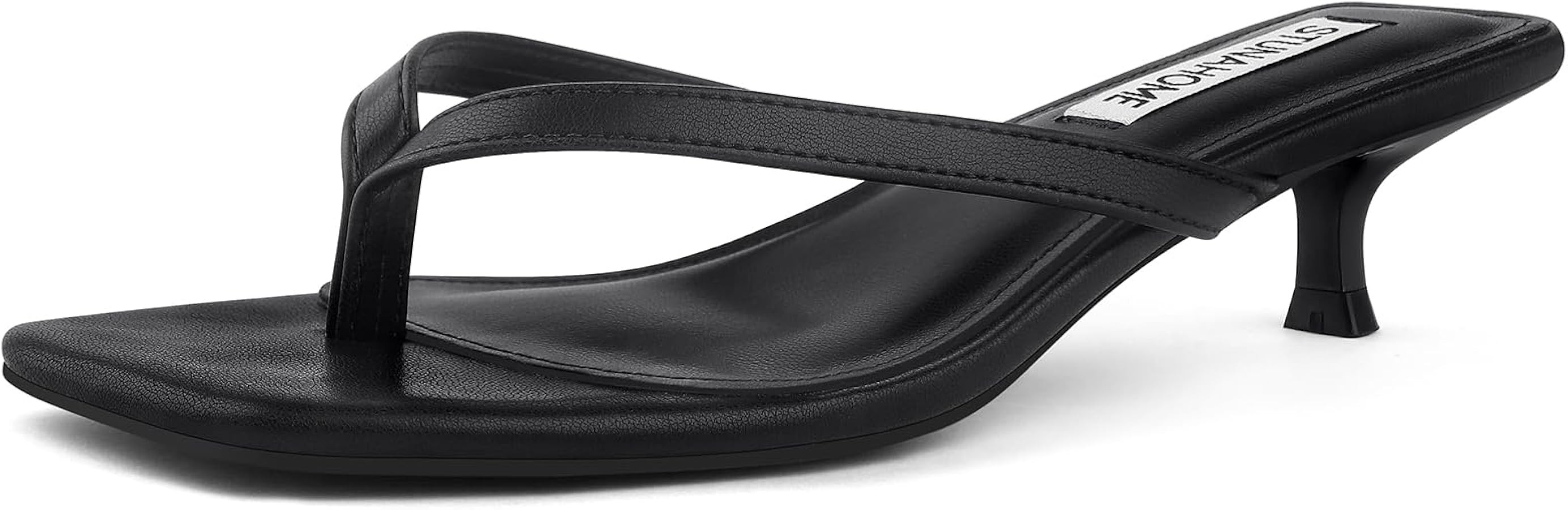 STUNAHOME Womens Kitten Heel Thong Sandals with Memory Foam Cute Flip Flop Heels for Women 1.4 In... | Amazon (US)