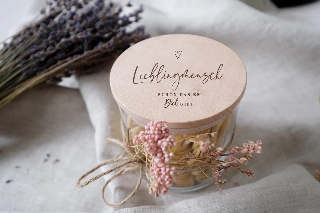 Personalizable Storage Jar With Engraved Wooden Lid | Favorite Person - It's Great That You Exist... | Etsy (US)