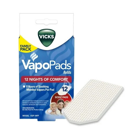 Vicks Vapo Pads Soothing Menthol, Sinus or Allergy Relief, 12 Pack, VSP19FP | Walmart (US)