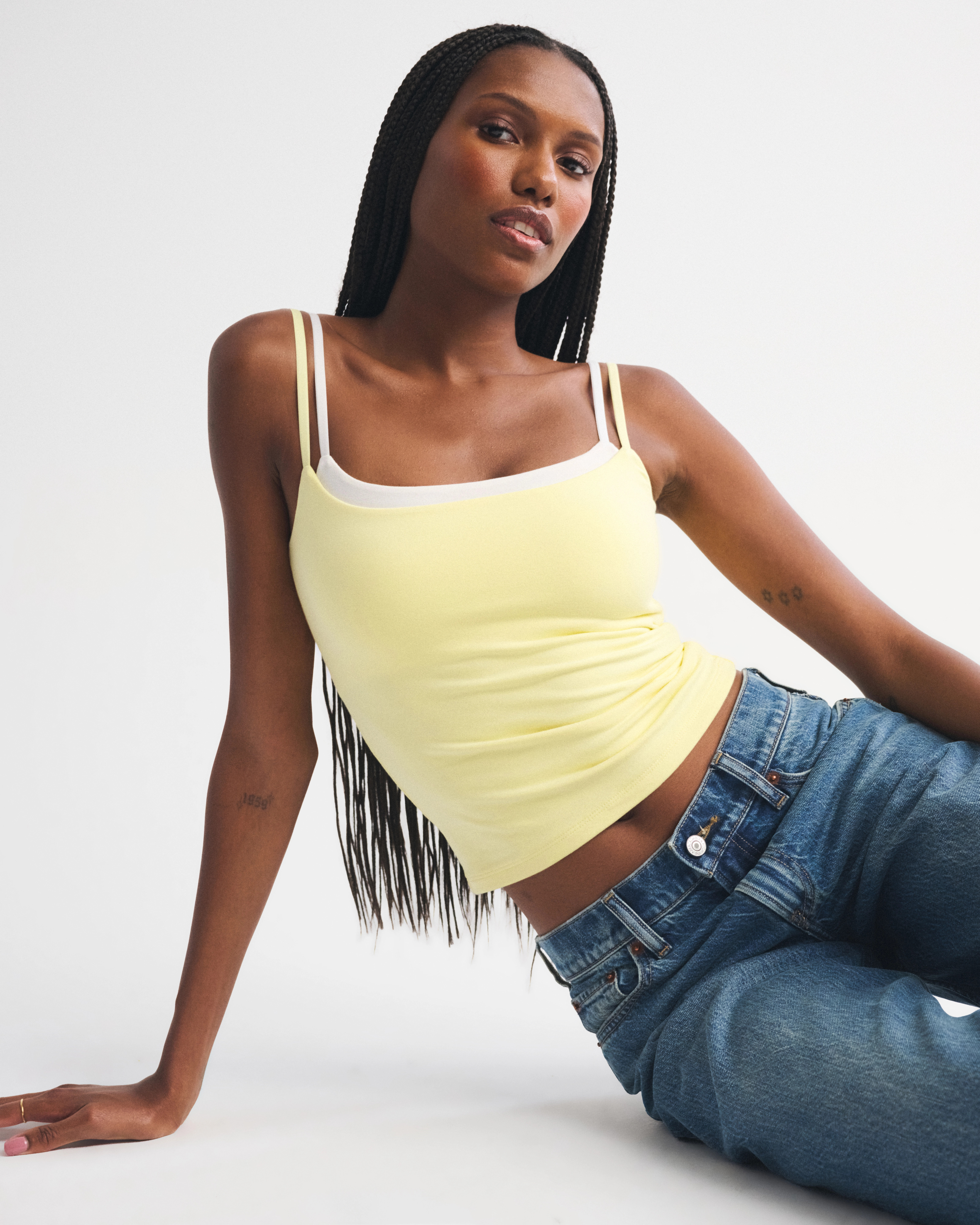 Bra-Free Double-Layered 90s Cami | Abercrombie & Fitch (US)