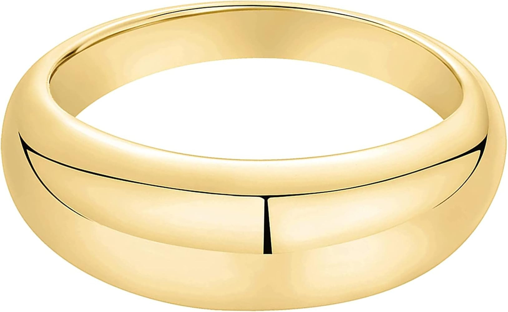 PAVOI 14K Gold Plated Croissant Dome Ring Twisted Braided Gold Plated Ring | Chunky Signet Ring | Amazon (US)