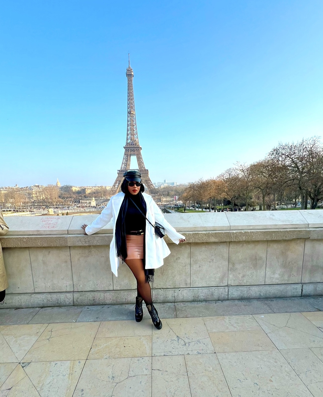 Girl get into this very warm and chic outfit of the day❤️

Slaying in Paris standing in the Eiffel Tower ✨ obsessed with this view and very warm outfit. It was so cold! Went in Feb so had to get creative with my outfit

Wearing fleece lined turtleneck and leggings. Gloves and scarf 🖤 #paris #eiffeltower #plussize 



#LTKPlusSize #LTKdayinmylife #LTKStyleTip
