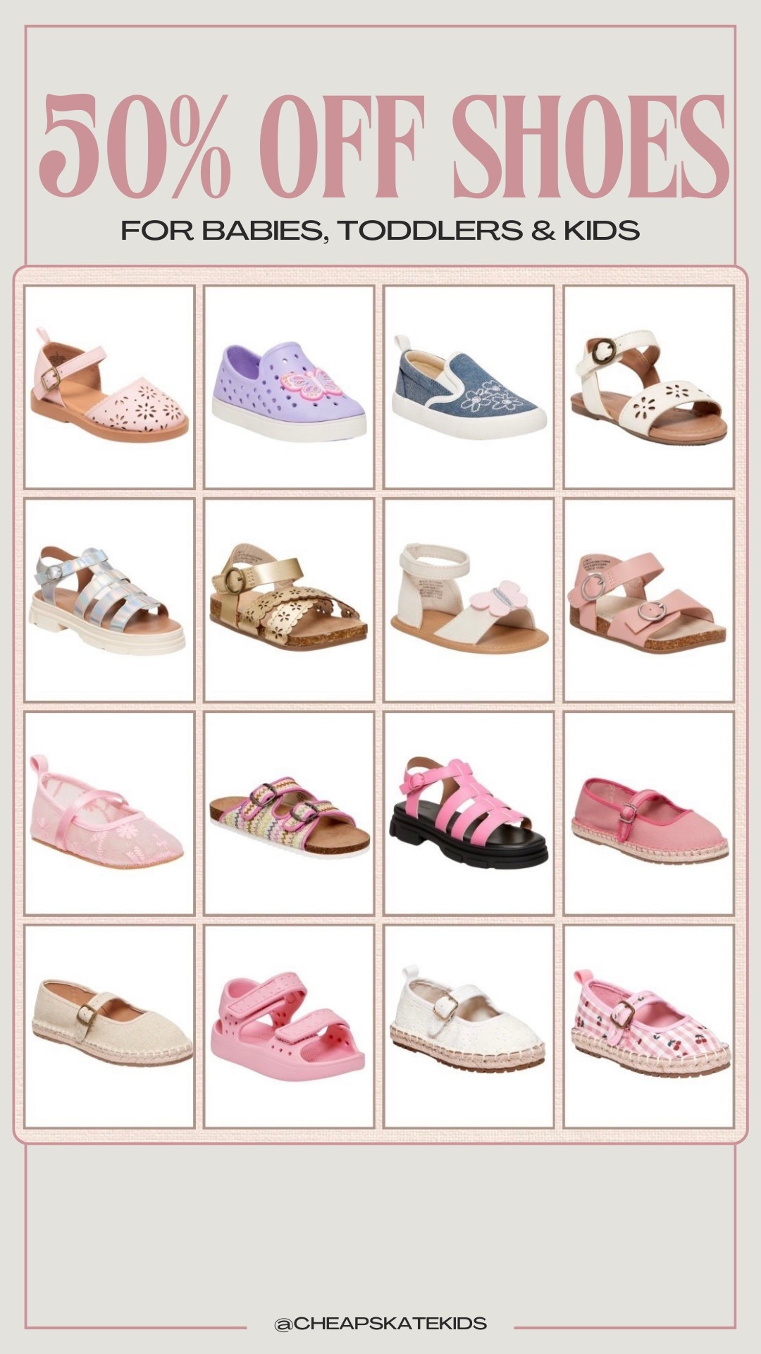 50% off shoes for babies, toddlers & kids!

#LTKKids #LTKSaleAlert #LTKShoeCrush