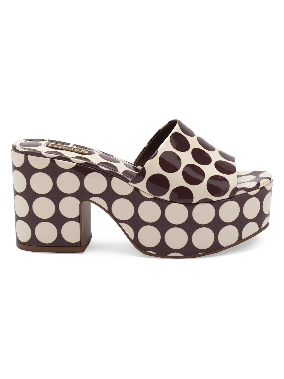 Women's Miso Polka Dot Patent Leather Platform Mules - Brown Ivory - Size 6 - Brown Ivory - Size 6 | Saks Fifth Avenue
