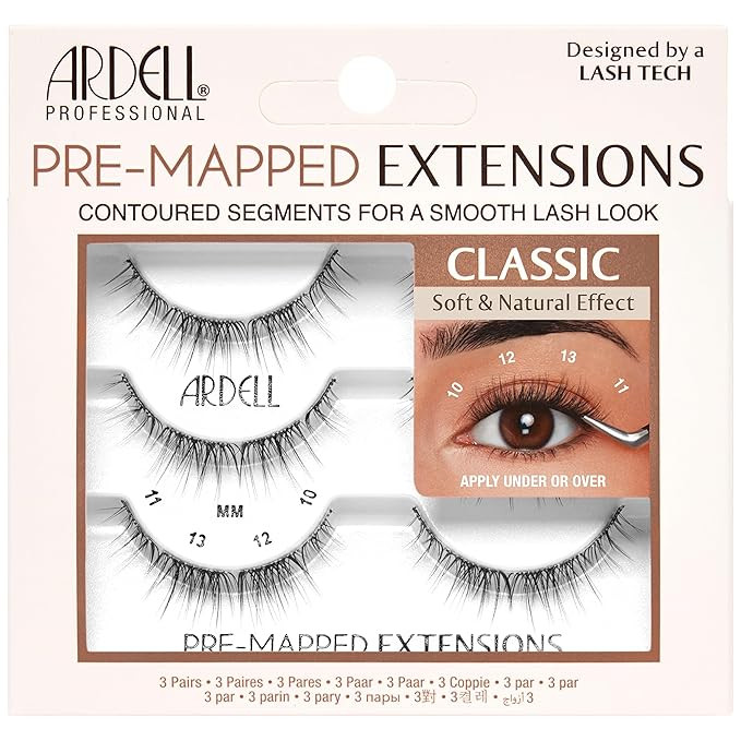 Ardell Pre-Mapped Eyelash Extensions - False Lashes Classic, Reusable Segmented Lash Strips, Natu... | Amazon (US)
