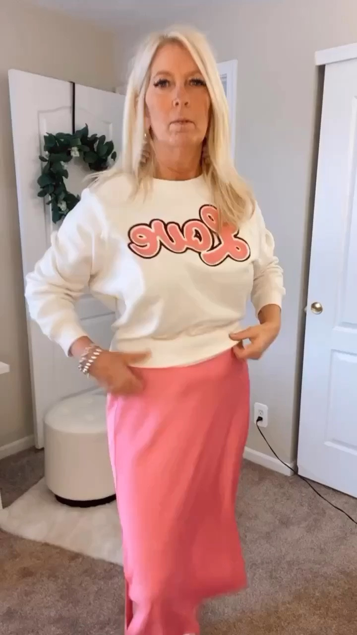 The cutest slip skirt you will wear on repeat. Easy to dress up or down with a sweatshirt or graphic tee and sneakers. 
Wearing TTS, medium 

#LTKsalealert #LTKunder50 #LTKunder100