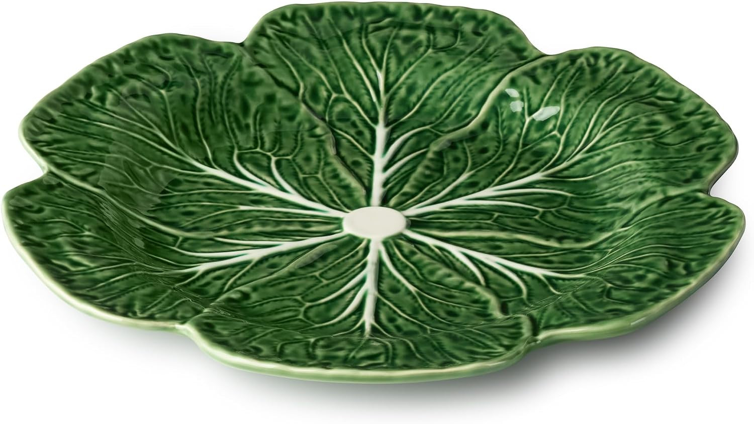 Le Jardin Cabbage 3D 13" ROUND PLATTER – Sculpted Green Stoneware Leaf Platter – Heirloom-Inspired Serveware for Spring & Summer Seasonal Dining and Entertaining | Amazon (US)