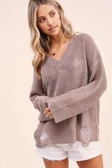 Everyday Distressed Sweater (2 Colors) | Gunny Sack and Co