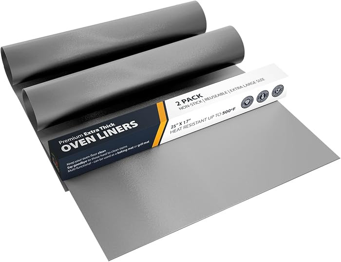 Oven Liners for Bottom of Oven - 2 Pack Large Heavy Duty Mats, 17\u201dx25\u201d Non-Stick Reusab... | Amazon (US)