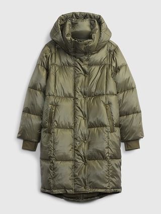 100% Recycled Relaxed Heavyweight Midi Puffer Coat | Gap (US)