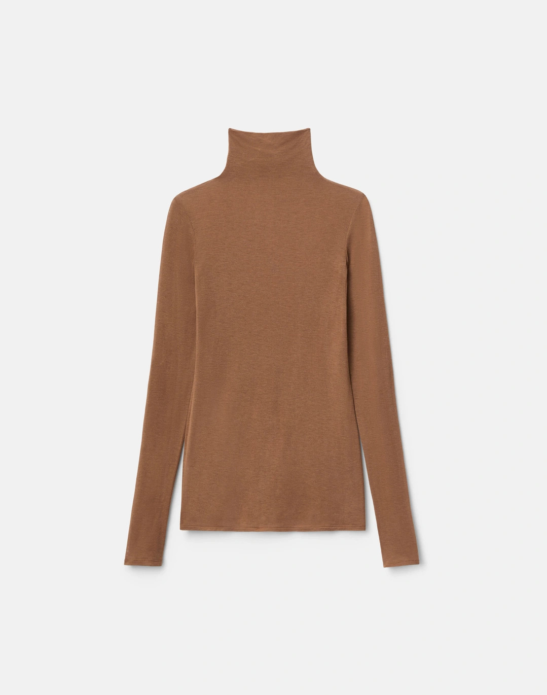 Viscose-Cashmere Jersey Elongated Fitted Turtleneck | Lafayette 148 New York