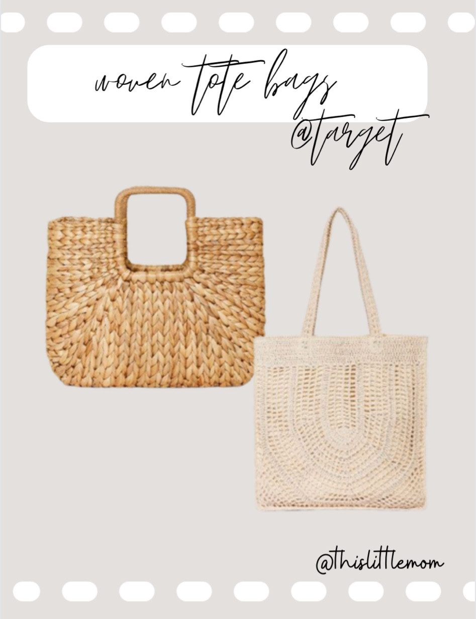 Perfect woven tote bags for the beach or spring & summer days! Under $40 at target 

Bags, tote bags, summer style, spring style, target bags 

#LTKtravel #LTKitbag #LTKSeasonal
