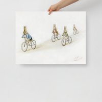 Benjamin Bunny & Friends On Bicycles - Poster By Beatrix Potter, Peter Rabbit Print, Nursery Vintage | Etsy (US)