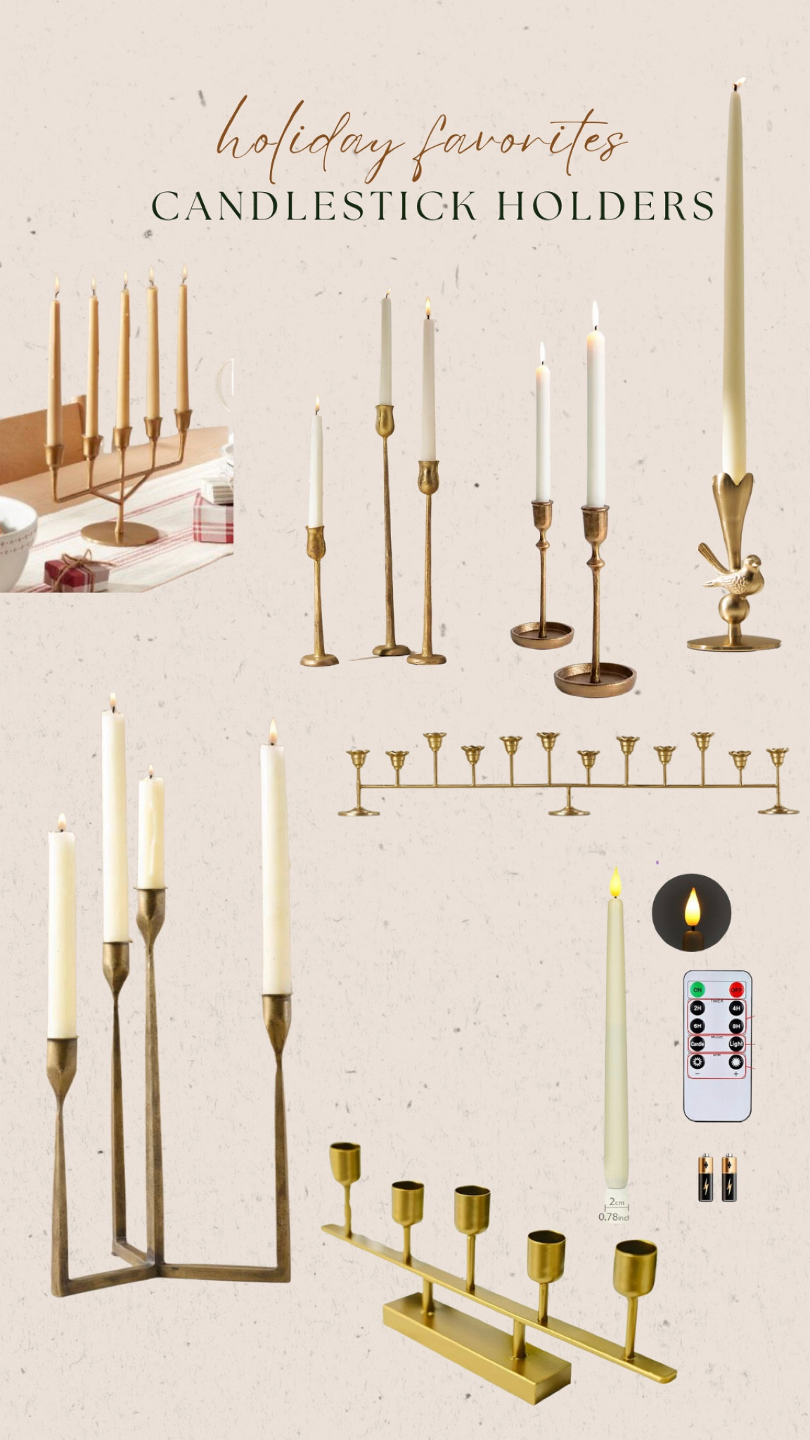 Beautiful flameless candlesticks and holders for the holiday season 

#LTKSeasonal #LTKHoliday #LTKhome