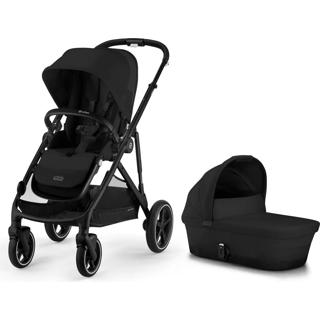 CYBEX Gazelle S Single to Double Stroller System & Carrycot in Moon Black at Nordstrom | Nordstrom