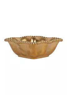 Matte Gold Beaded Rim Bowl | Belk